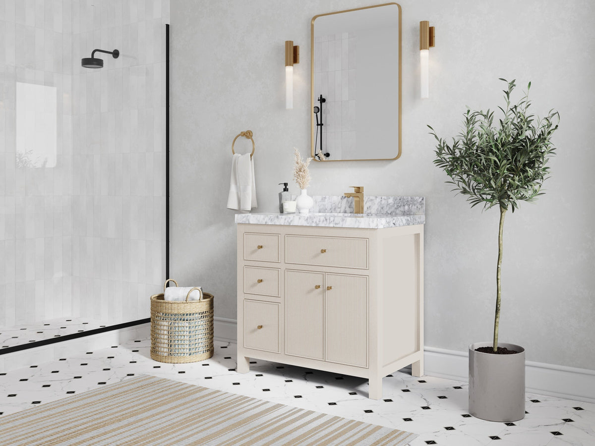 Sonoma 36 in. W x 22 in. D Right Offset Sink Bathroom Vanity - Willow Bath and Vanity
