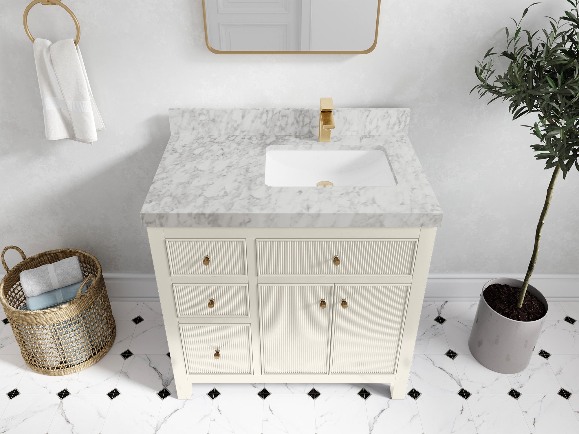 Sonoma 36 in. W x 22 in. D Right Offset Sink Bathroom Vanity - Willow Bath and Vanity