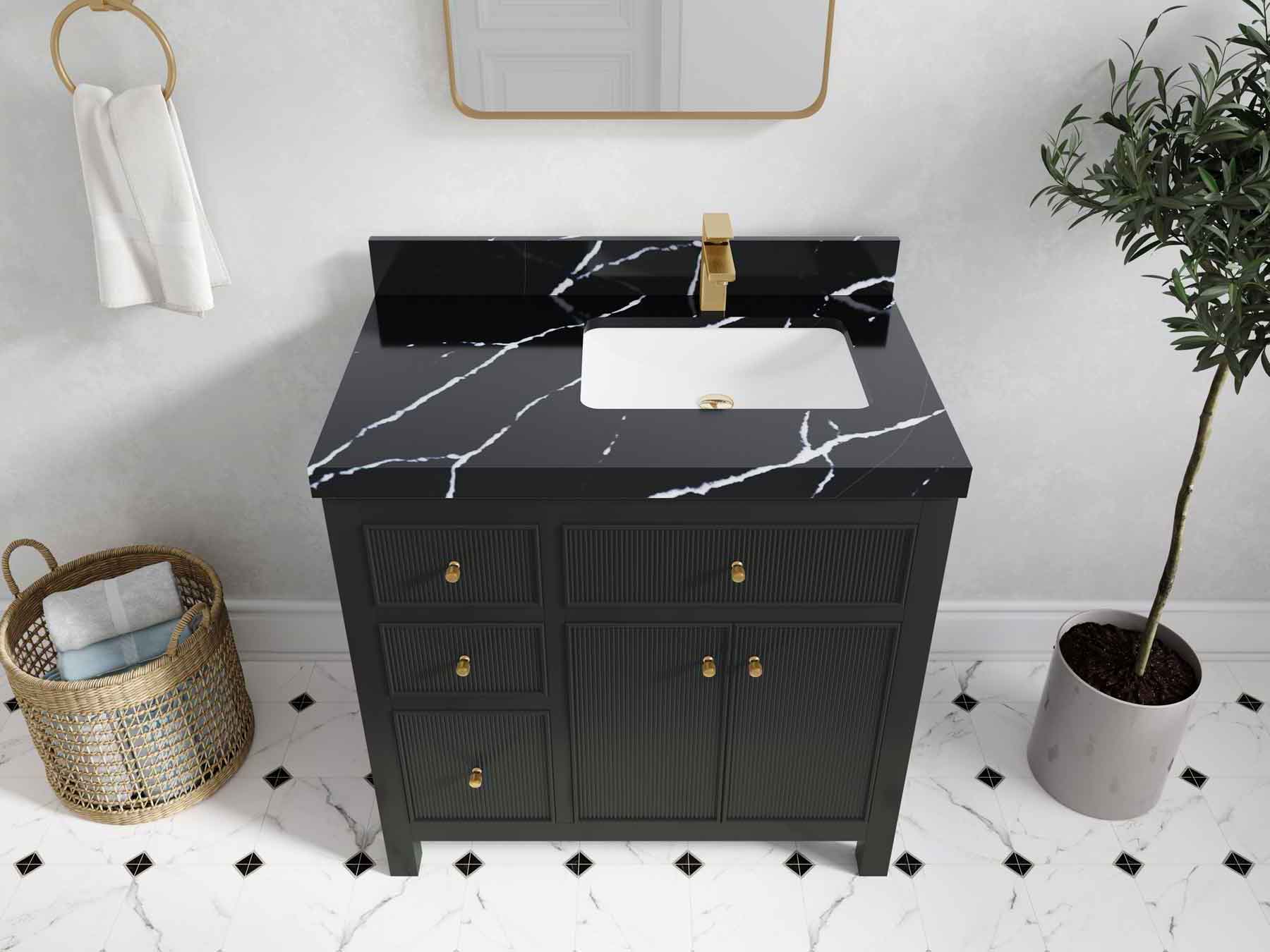 Sonoma 36 in. W x 22 in. D Right Offset Sink Bathroom Vanity - Willow Bath and Vanity