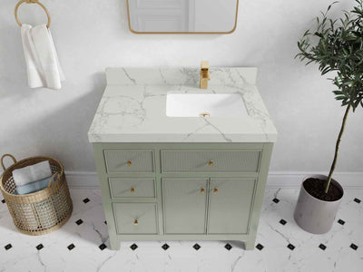 Sonoma 36 in. W x 22 in. D Right Offset Sink Bathroom Vanity - Willow Bath and Vanity