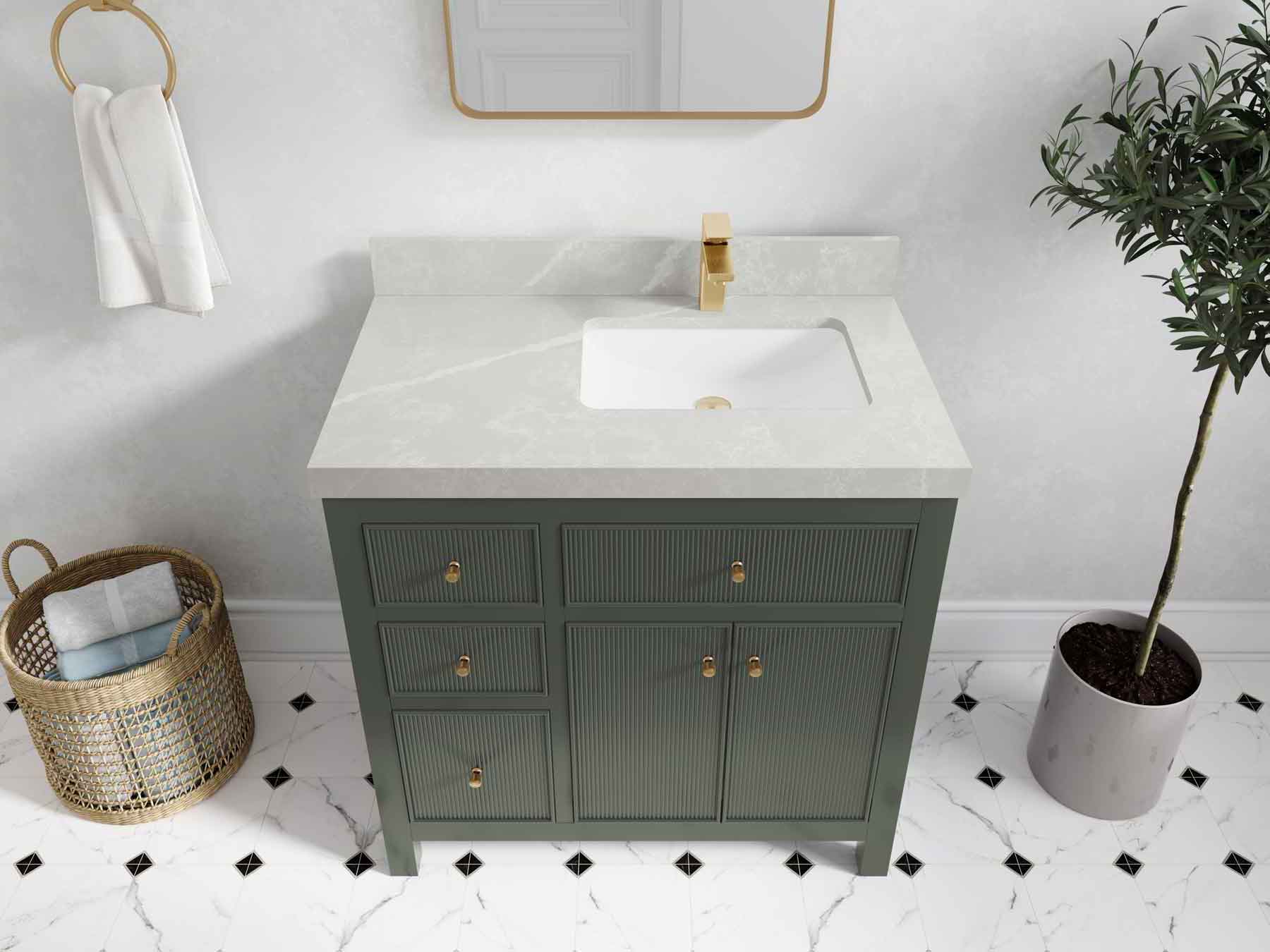 Sonoma 36 in. W x 22 in. D Right Offset Sink Bathroom Vanity - Willow Bath and Vanity