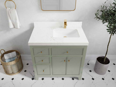 Sonoma 36 in. W x 22 in. D Right Offset Sink Bathroom Vanity - Willow Bath and Vanity