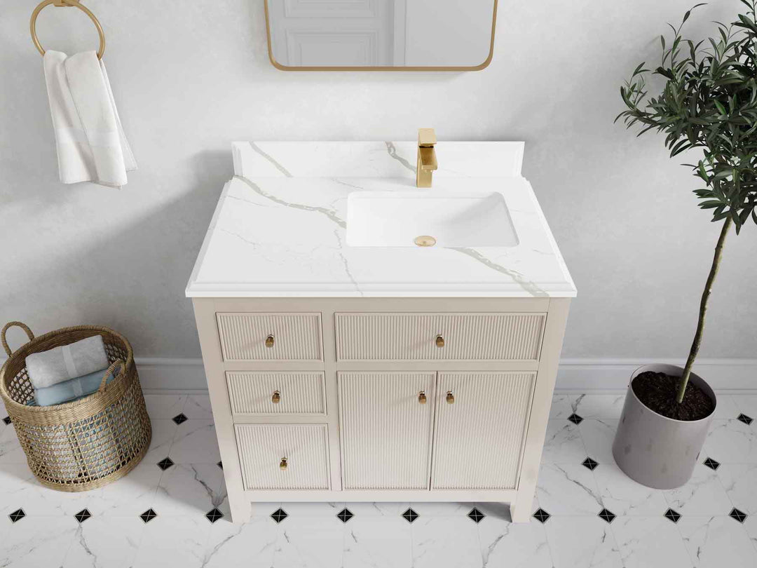 Sonoma 36 in. W x 22 in. D Right Offset Sink Bathroom Vanity | 
              
                 Fine Grain Linen Beige
                
                  
             - SON_FNG_BRS_36R - photo №27