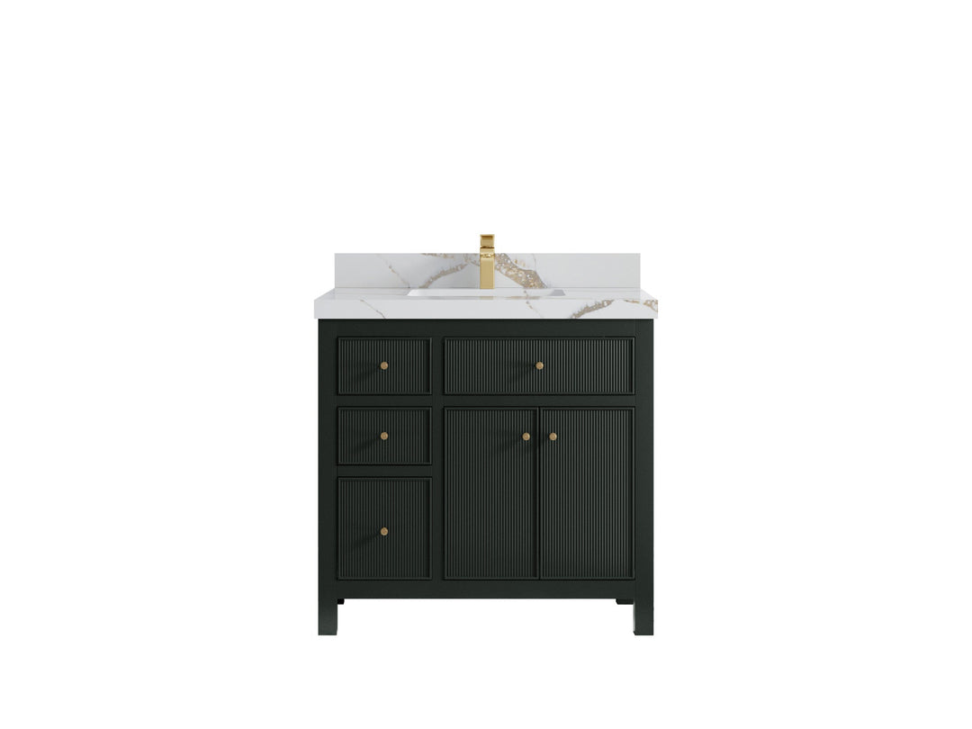 Sonoma 36 in. W x 22 in. D with Center Sink Bathroom Vanity | 
              
                Dark Forest Green
                
                  
             - SON_DGN_CA_GL_36CR - photo №13