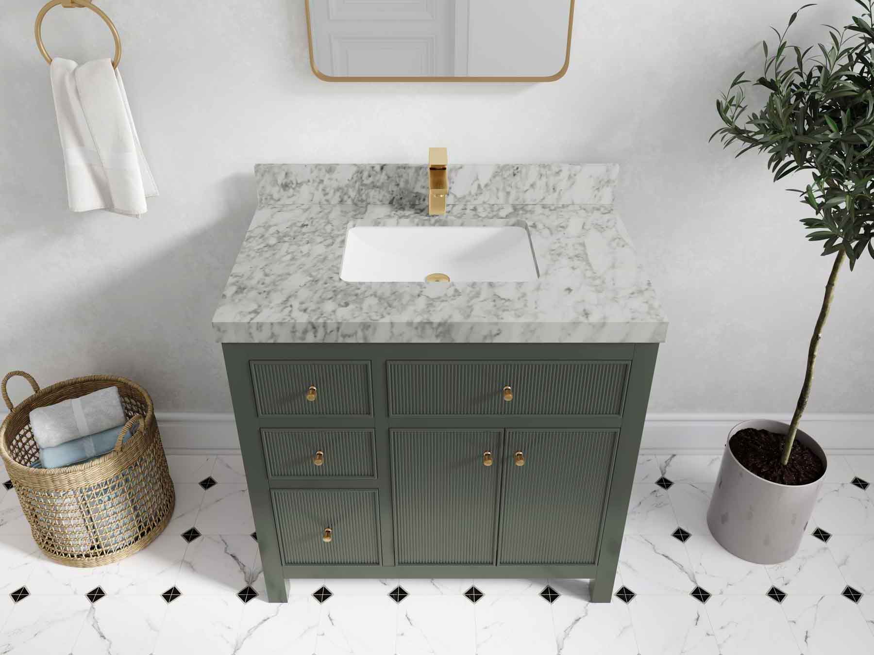 Sonoma 36 in. W x 22 in. D with Center Sink Bathroom Vanity - Willow Bath and Vanity
