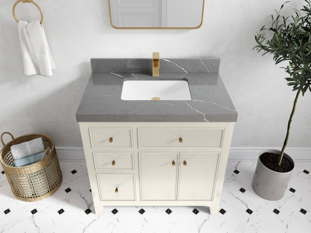 Sonoma 36 in. W x 22 in. D with Center Sink Bathroom Vanity | 
              
                Alabaster
                
                  
             - SON_ALB_CA_GL_36CR - photo №30