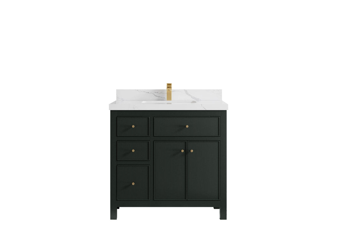 Sonoma 36 in. W x 22 in. D with Center Sink Bathroom Vanity | 
              
                Dark Forest Green
                
                  
             - SON_DGN_CA_GL_36CR - photo №14