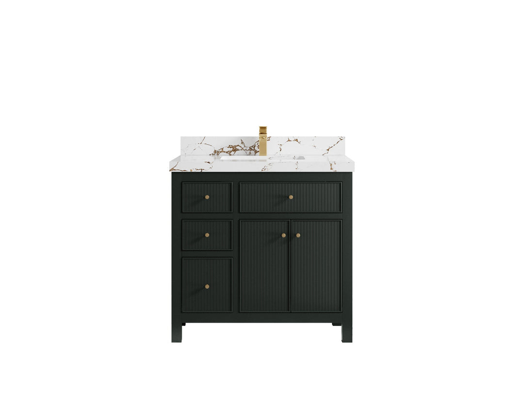 Sonoma 36 in. W x 22 in. D with Center Sink Bathroom Vanity | 
              
                Dark Forest Green
                
                  
             - SON_DGN_CA_GL_36CR - photo №25