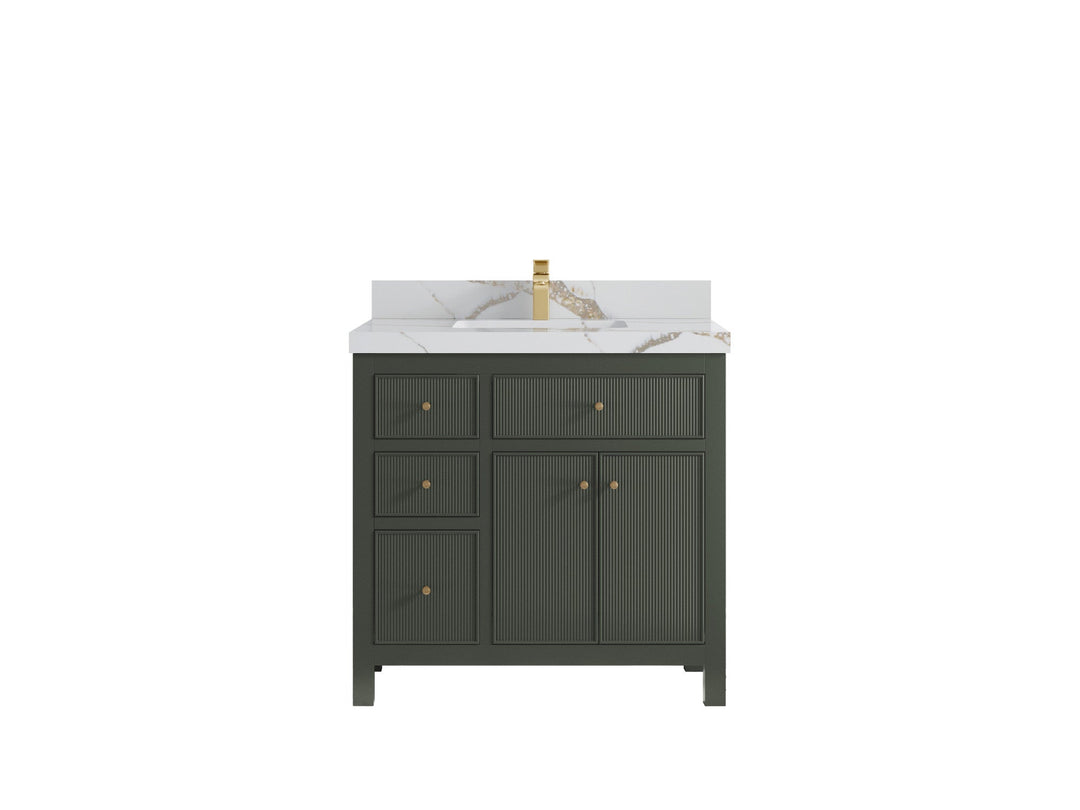 Sonoma 36 in. W x 22 in. D with Center Sink Bathroom Vanity | 
              
                Pewter Green
                
                  
             - SON_PGN_CA_GL_36CR - photo №13