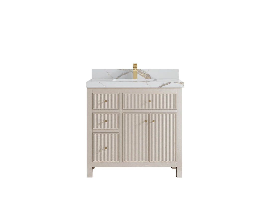 Sonoma 36 in. W x 22 in. D with Center Sink Bathroom Vanity | 
              
                 Fine Grain Linen Beige
                
                  
             - SON_FNG_CA_GL_36CR - photo №7