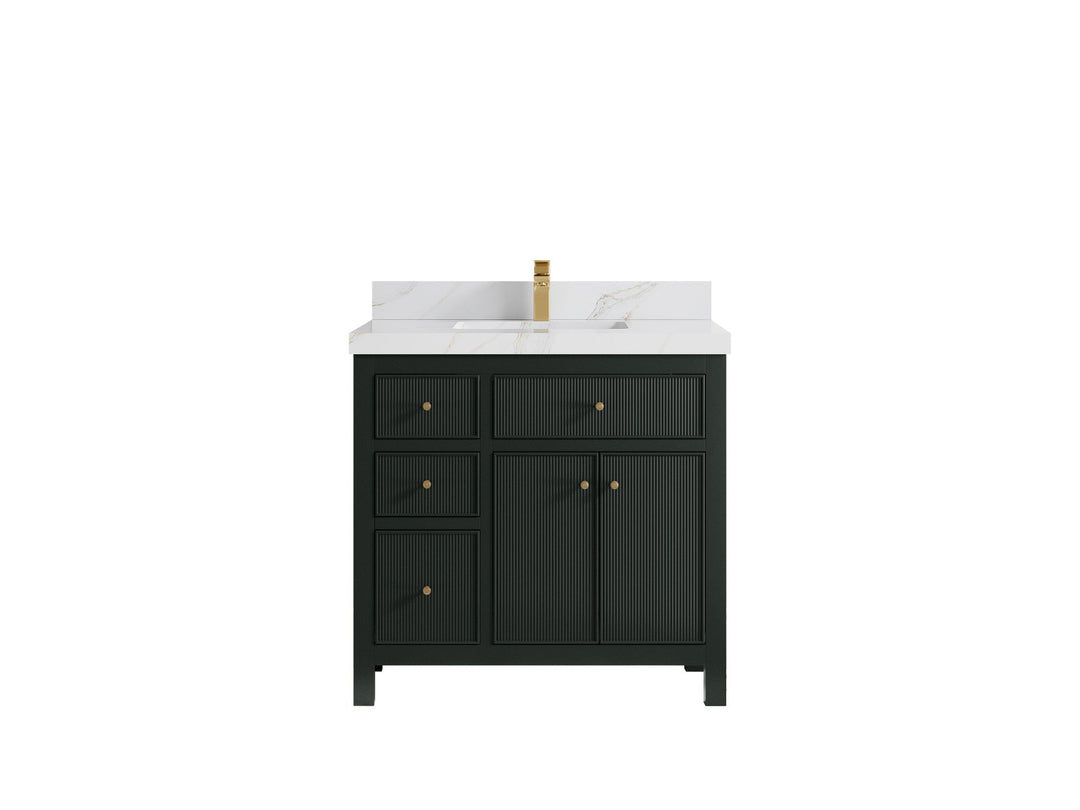 Sonoma 36 in. W x 22 in. D with Center Sink Bathroom Vanity | 
              
                Dark Forest Green
                
                  
             - SON_DGN_CA_GL_36CR - photo №16