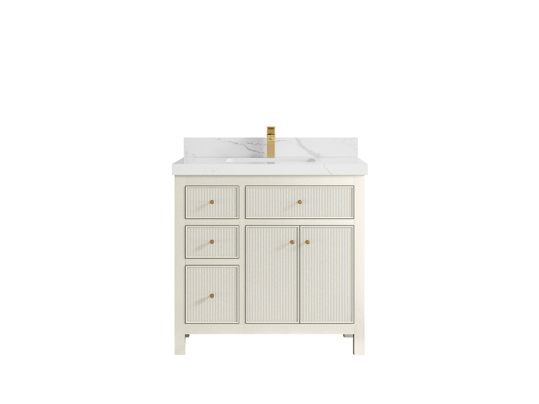 Sonoma 36 in. W x 22 in. D with Center Sink Bathroom Vanity | 
              
                Alabaster
                
                  
             - SON_ALB_CA_GL_36CR - photo №11