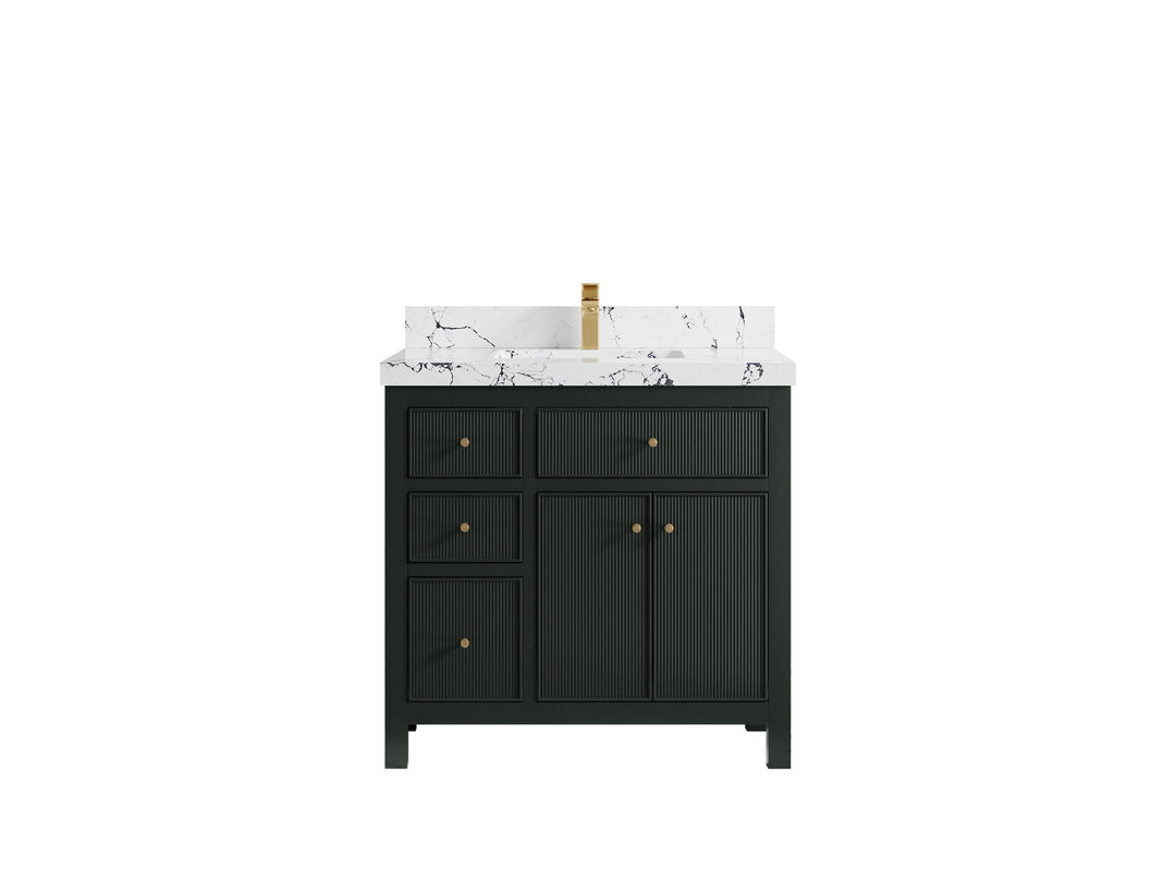 Sonoma 36 in. W x 22 in. D with Center Sink Bathroom Vanity | 
              
                Dark Forest Green
                
                  
             - SON_DGN_CA_GL_36CR - photo №27