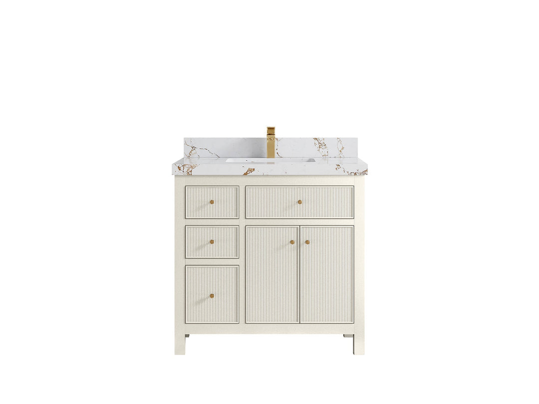 Sonoma 36 in. W x 22 in. D with Center Sink Bathroom Vanity | 
              
                Alabaster
                
                  
             - SON_ALB_CA_GL_36CR - photo №35