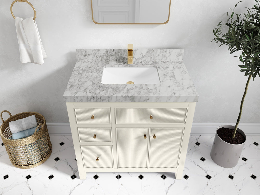 Sonoma 36 in. W x 22 in. D with Center Sink Bathroom Vanity | 
              
                Alabaster
                
                  
             - SON_ALB_CA_GL_36CR - photo №16