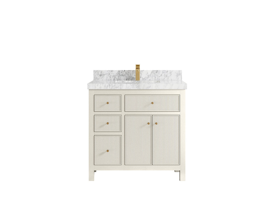 Sonoma 36 in. W x 22 in. D with Center Sink Bathroom Vanity | 
              
                Alabaster
                
                  
             - SON_ALB_CA_GL_36CR - photo №17