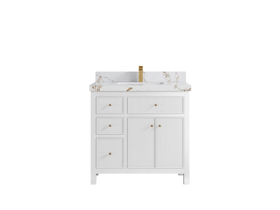 Sonoma 36 in. W x 22 in. D with Center Sink Bathroom Vanity | 
              
                White
                
                  
             - SON_WH_CA_GL_36CR - photo №19