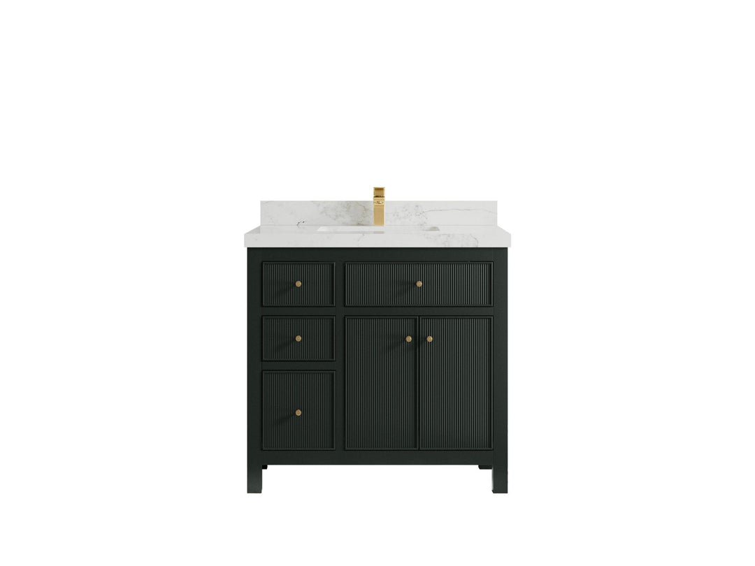 Sonoma 36 in. W x 22 in. D with Center Sink Bathroom Vanity | 
              
                Dark Forest Green
                
                  
             - SON_DGN_CA_GL_36CR - photo №15