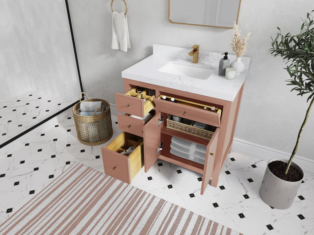 Sonoma 36 in. W x 22 in. D with Center Sink Bathroom Vanity | 
              
                Warm Terracotta
                
                  
             - SON_WTC_BRS_36CR - photo №3