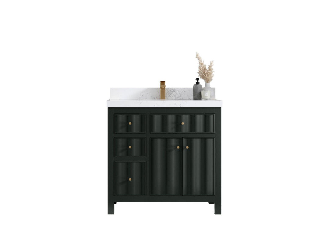 Sonoma 36 in. W x 22 in. D with Center Sink Bathroom Vanity | 
              
                Dark Forest Green
                
                  
             - SON_DGN_CA_GL_36CR - photo №1