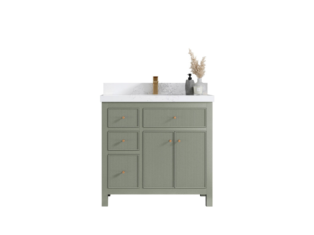 Sonoma 36 in. W x 22 in. D with Center Sink Bathroom Vanity | 
              
                Evergreen
                
                  
             - SON_EGN_CA_GL_36CR - photo №1