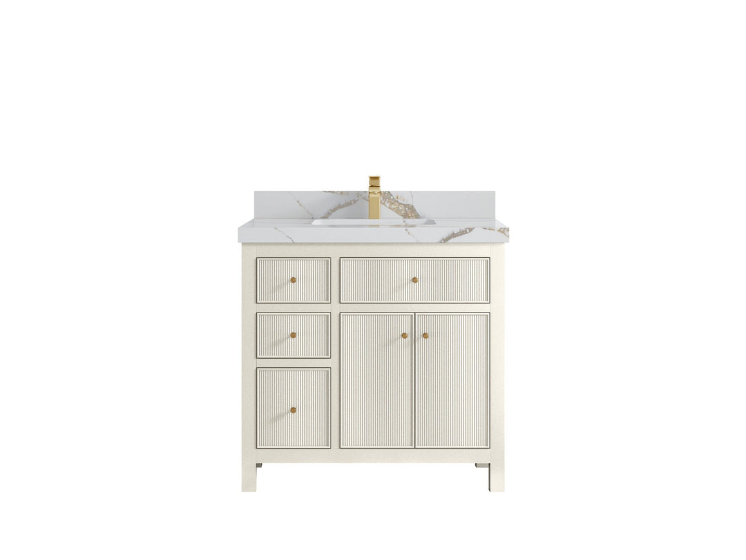 Sonoma 36 in. W x 22 in. D with Center Sink Bathroom Vanity | 
              
                Alabaster
                
                  
             - SON_ALB_CA_GL_36CR - photo №9