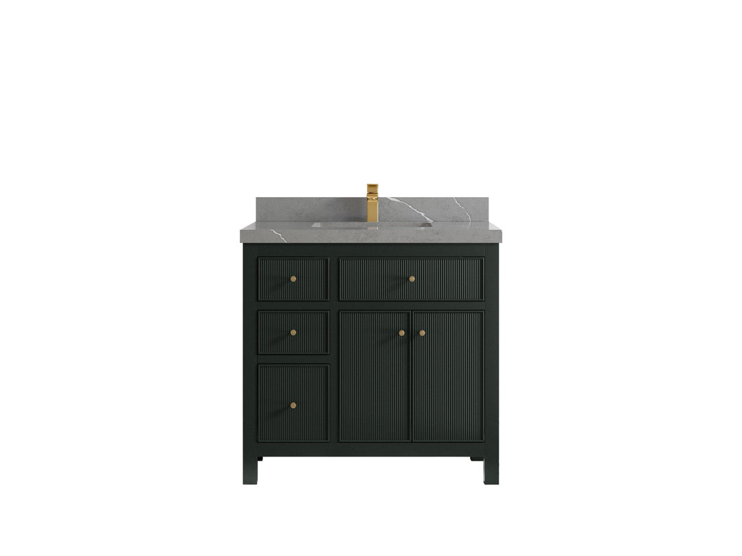 Sonoma 36 in. W x 22 in. D with Center Sink Bathroom Vanity | 
              
                Dark Forest Green
                
                  
             - SON_DGN_CA_GL_36CR - photo №24