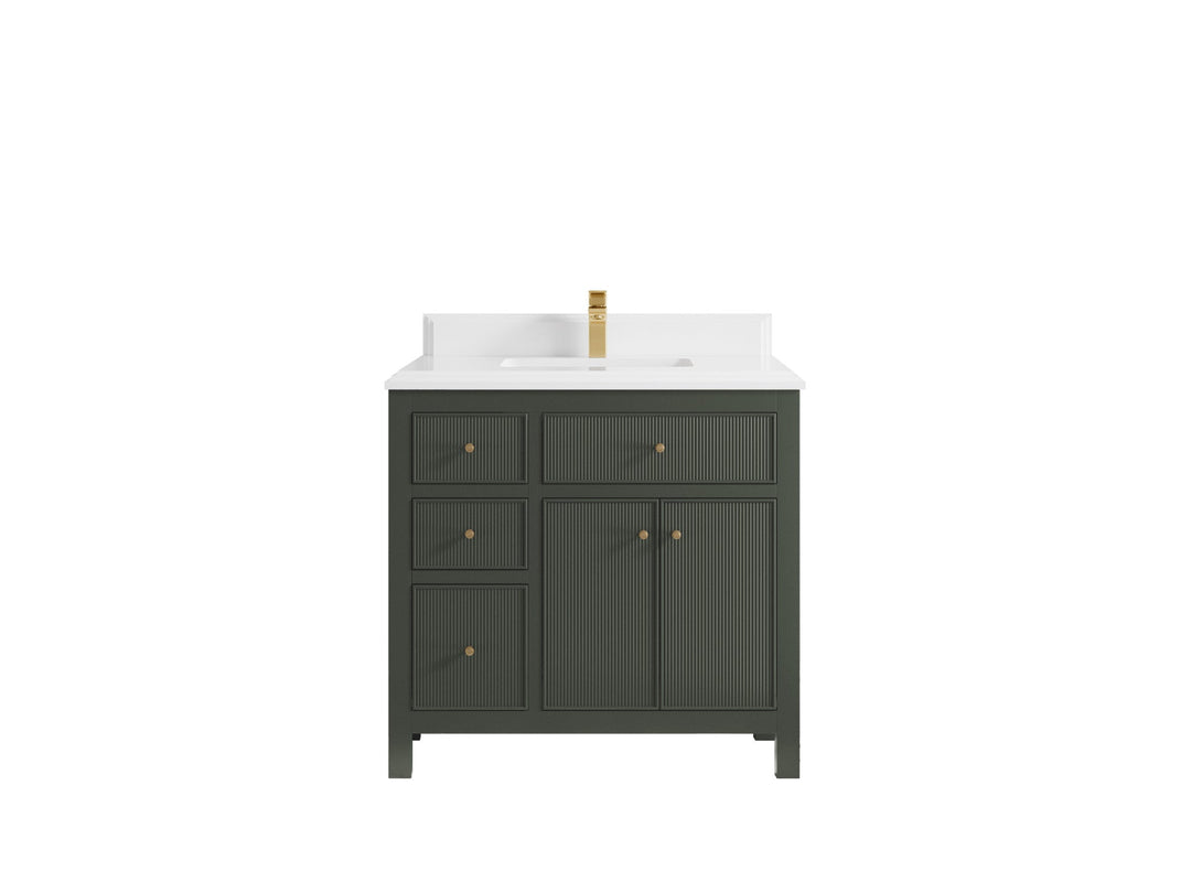 Sonoma 36 in. W x 22 in. D with Center Sink Bathroom Vanity | 
              
                Pewter Green
                
                  
             - SON_PGN_CA_GL_36CR - photo №21