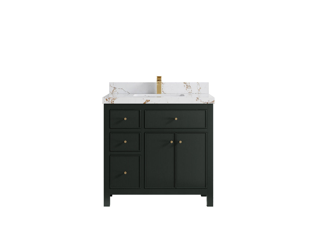 Sonoma 36 in. W x 22 in. D with Center Sink Bathroom Vanity | 
              
                Dark Forest Green
                
                  
             - SON_DGN_CA_GL_36CR - photo №26
