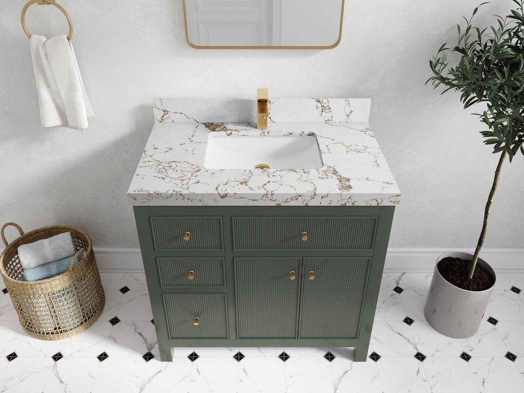 Sonoma 36 in. W x 22 in. D with Center Sink Bathroom Vanity | 
              
                Evergreen
                
                  
             - SON_EGN_CA_GL_36CR - photo №43