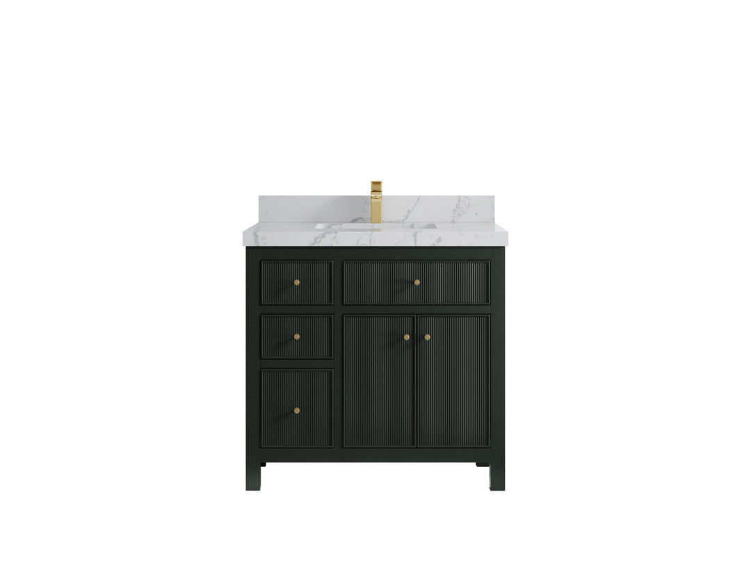 Sonoma 36 in. W x 22 in. D with Center Sink Bathroom Vanity | 
              
                Dark Forest Green
                
                  
             - SON_DGN_CA_GL_36CR - photo №28