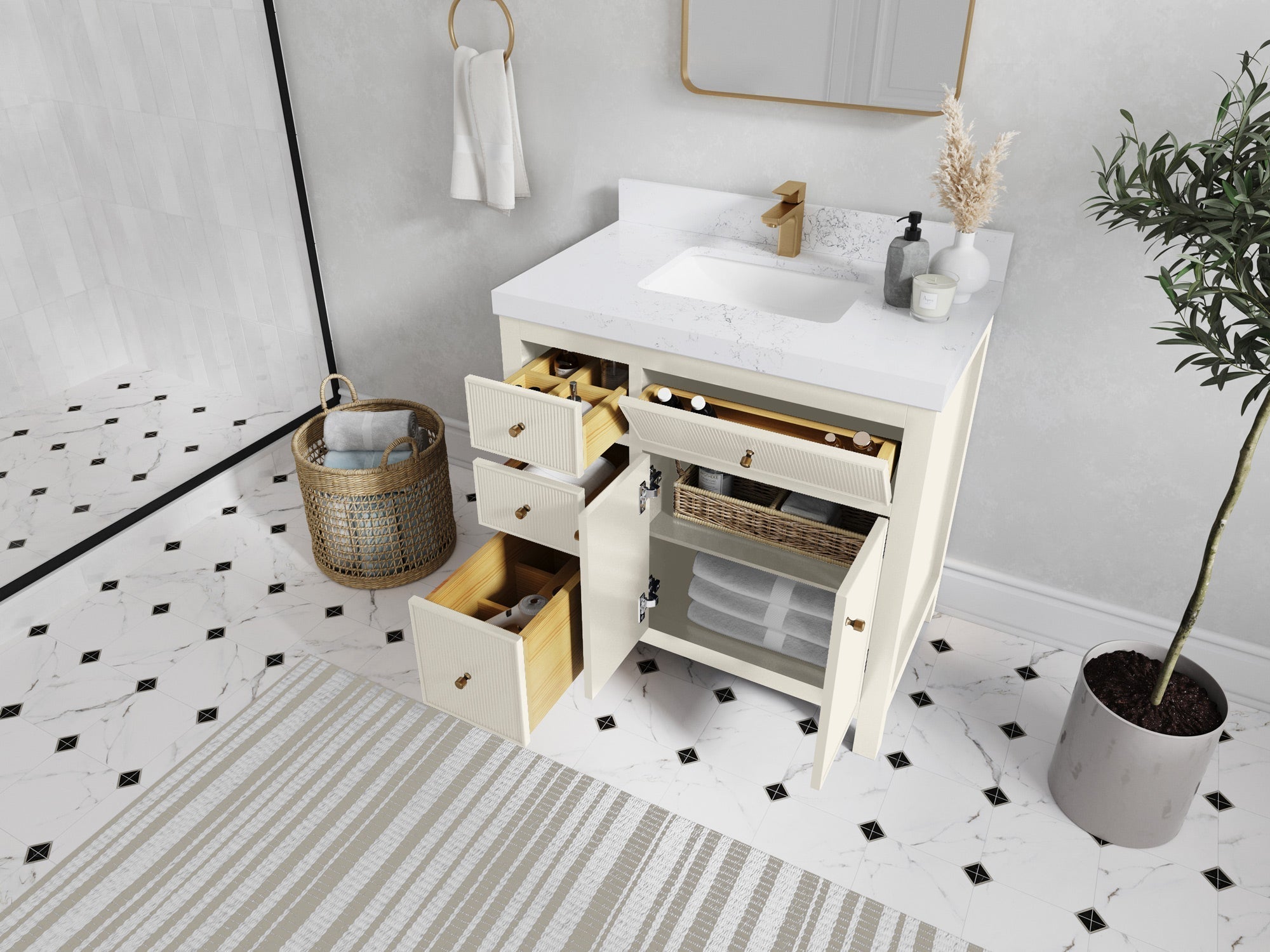 Sonoma 36 in. W x 22 in. D with Center Sink Bathroom Vanity - Willow Bath and Vanity