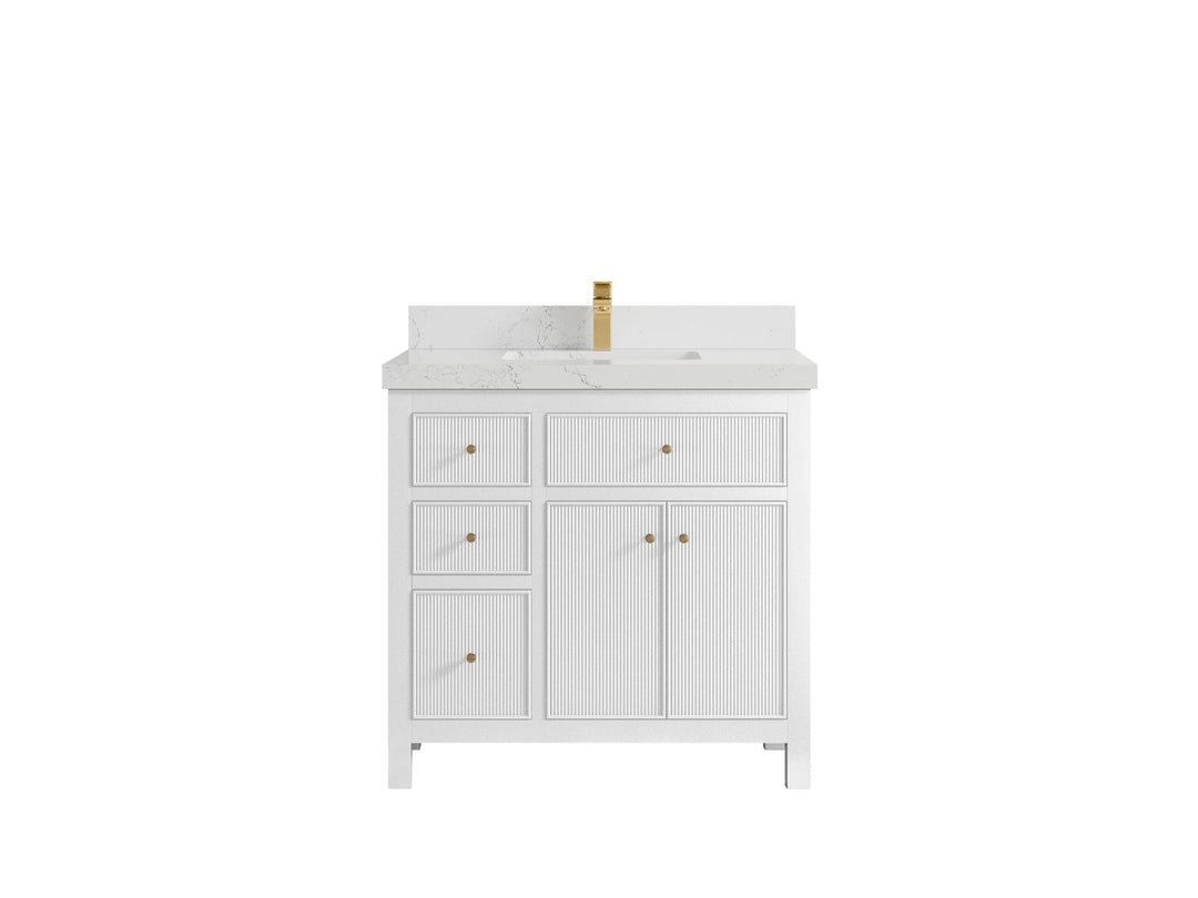Sonoma 36 in. W x 22 in. D with Center Sink Bathroom Vanity | 
              
                White
                
                  
             - SON_WH_CA_GL_36CR - photo №16