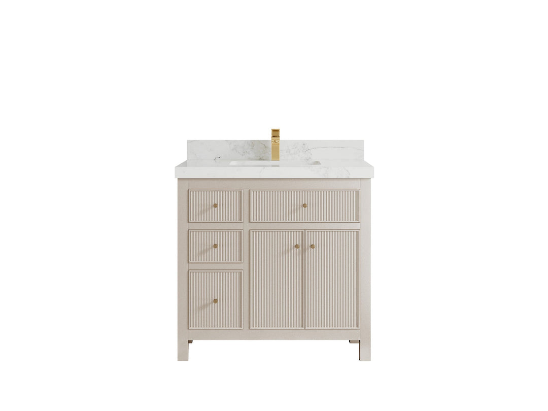 Sonoma 36 in. W x 22 in. D with Center Sink Bathroom Vanity | 
              
                 Fine Grain Linen Beige
                
                  
             - SON_FNG_CA_GL_36CR - photo №9