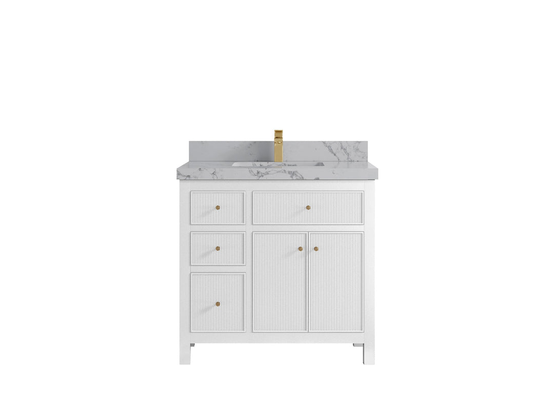 Sonoma 36 in. W x 22 in. D with Center Sink Bathroom Vanity | 
              
                White
                
                  
             - SON_WH_CA_GL_36CR - photo №22