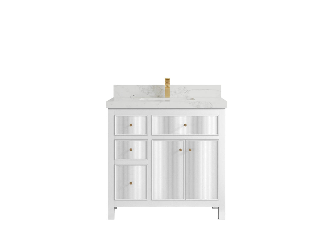 Sonoma 36 in. W x 22 in. D with Center Sink Bathroom Vanity | 
              
                White
                
                  
             - SON_WH_CA_GL_36CR - photo №9