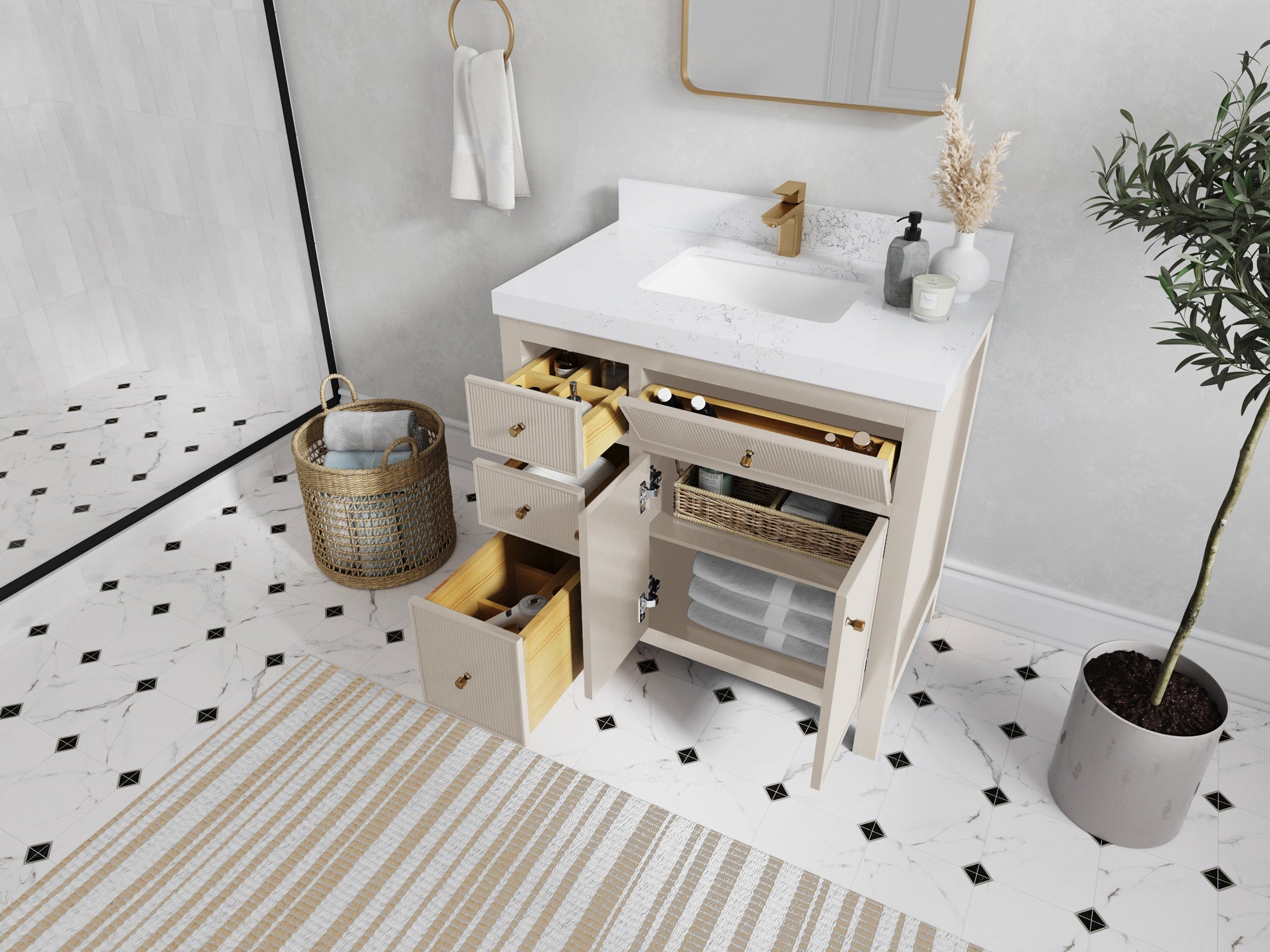 Sonoma 36 in. W x 22 in. D with Center Sink Bathroom Vanity - Willow Bath and Vanity