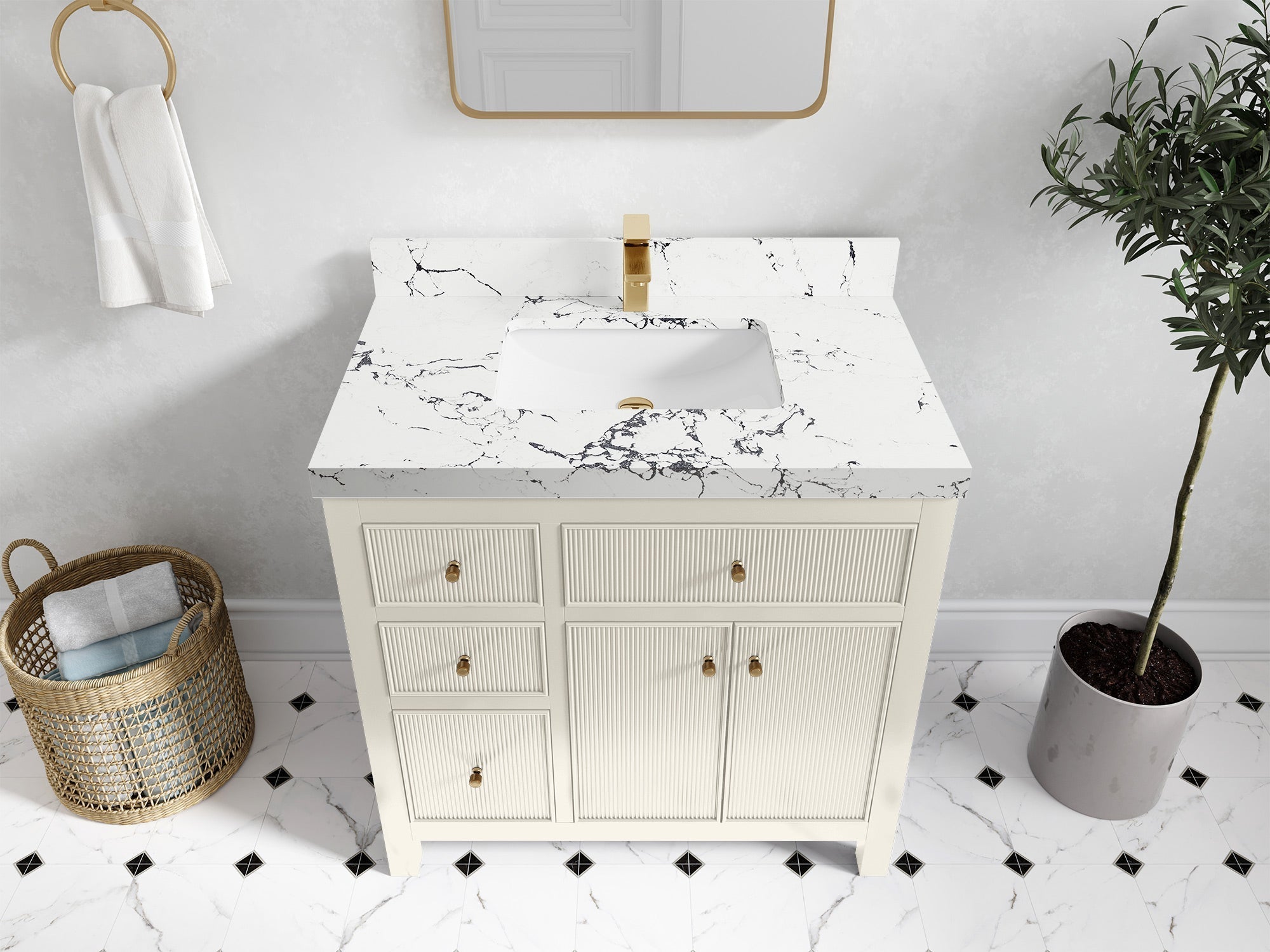 Sonoma 36 in. W x 22 in. D with Center Sink Bathroom Vanity - Willow Bath and Vanity