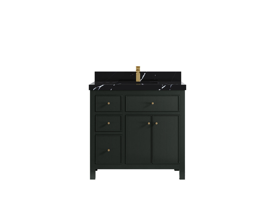 Sonoma 36 in. W x 22 in. D with Center Sink Bathroom Vanity | 
              
                Dark Forest Green
                
                  
             - SON_DGN_CA_GL_36CR - photo №12