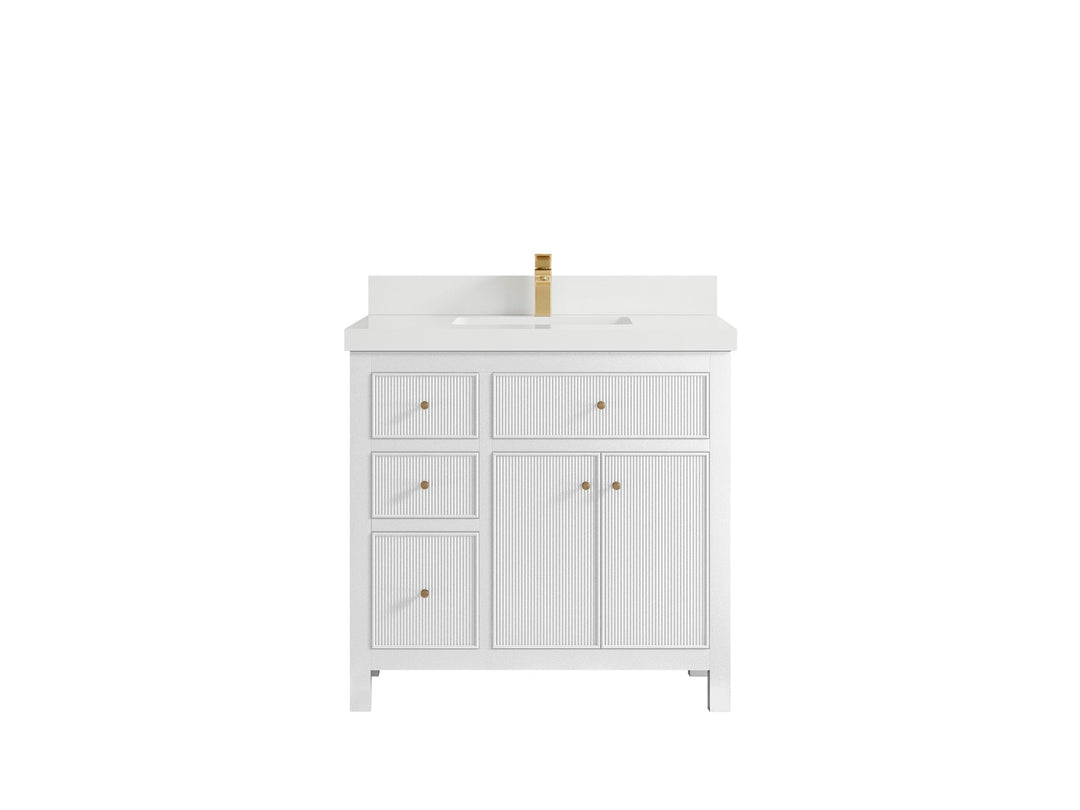 Sonoma 36 in. W x 22 in. D with Center Sink Bathroom Vanity | 
              
                White
                
                  
             - SON_WH_CA_GL_36CR - photo №23