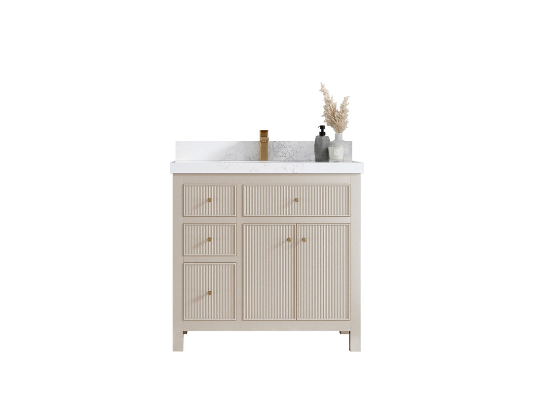 Sonoma 36 in. W x 22 in. D with Center Sink Bathroom Vanity | 
              
                 Fine Grain Linen Beige
                
                  
             - SON_FNG_CA_GL_36CR - photo №1