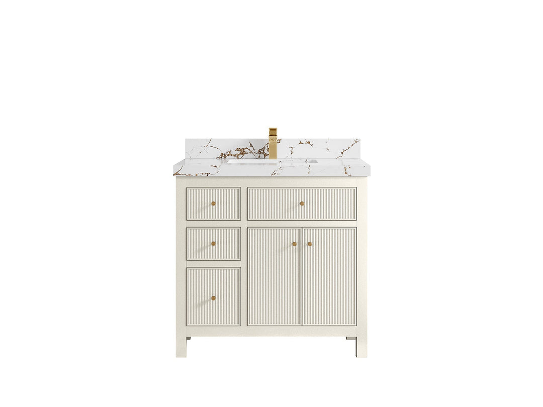 Sonoma 36 in. W x 22 in. D with Center Sink Bathroom Vanity | 
              
                Alabaster
                
                  
             - SON_ALB_CA_GL_36CR - photo №33