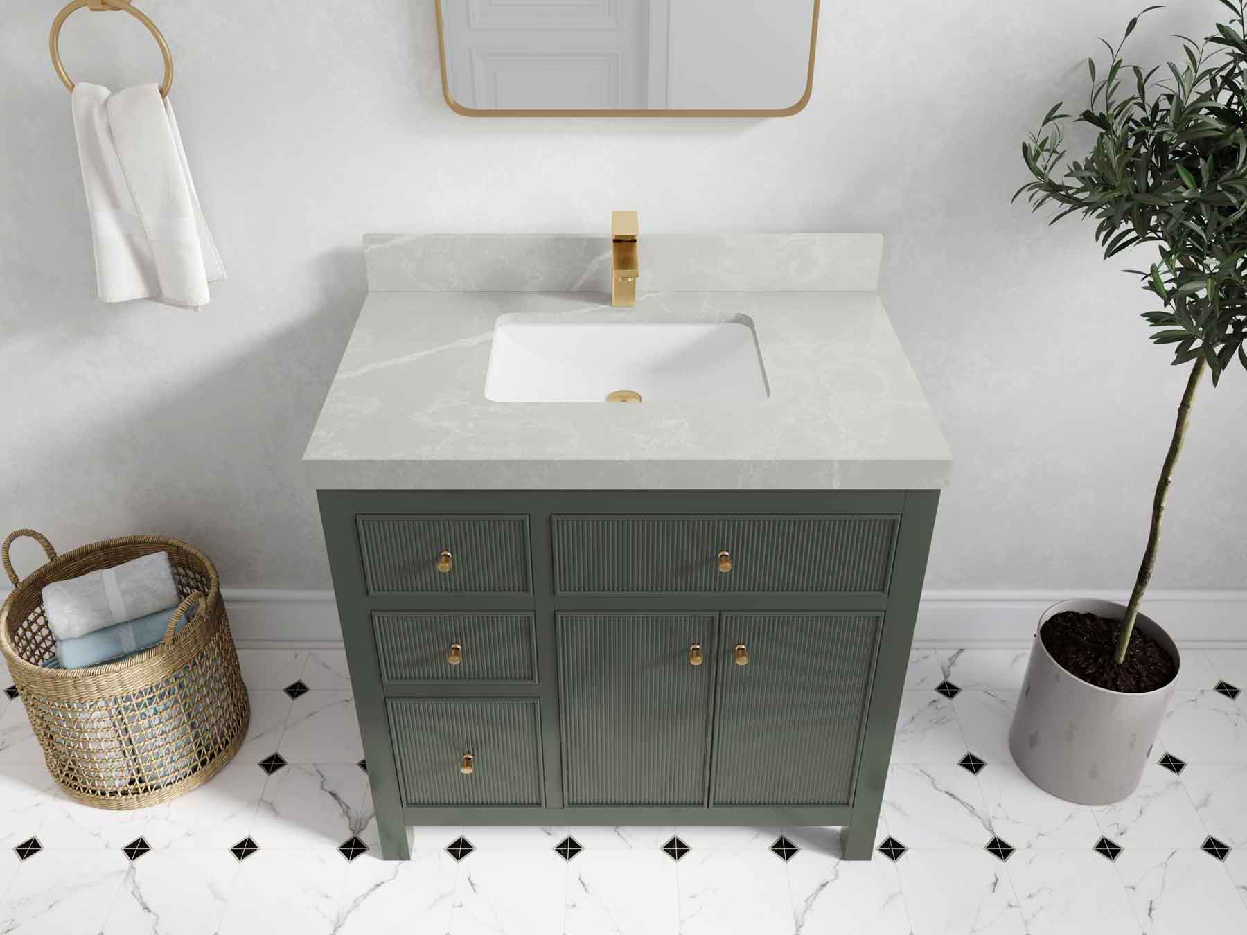 Sonoma 36 in. W x 22 in. D with Center Sink Bathroom Vanity - Willow Bath and Vanity