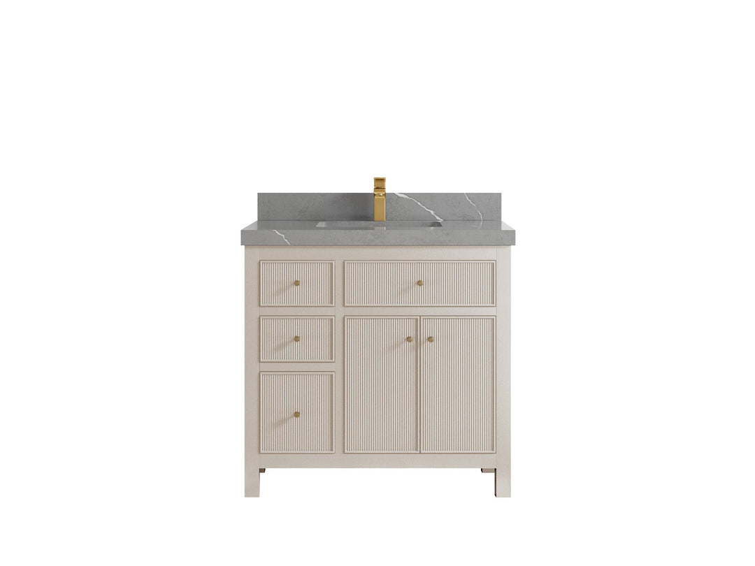 Sonoma 36 in. W x 22 in. D with Center Sink Bathroom Vanity | 
              
                 Fine Grain Linen Beige
                
                  
             - SON_FNG_CA_GL_36CR - photo №18