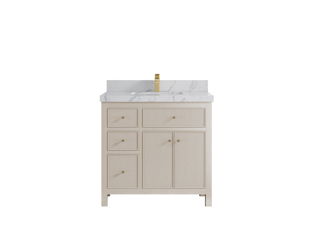 Sonoma 36 in. W x 22 in. D with Center Sink Bathroom Vanity | 
              
                 Fine Grain Linen Beige
                
                  
             - SON_FNG_CA_GL_36CR - photo №22