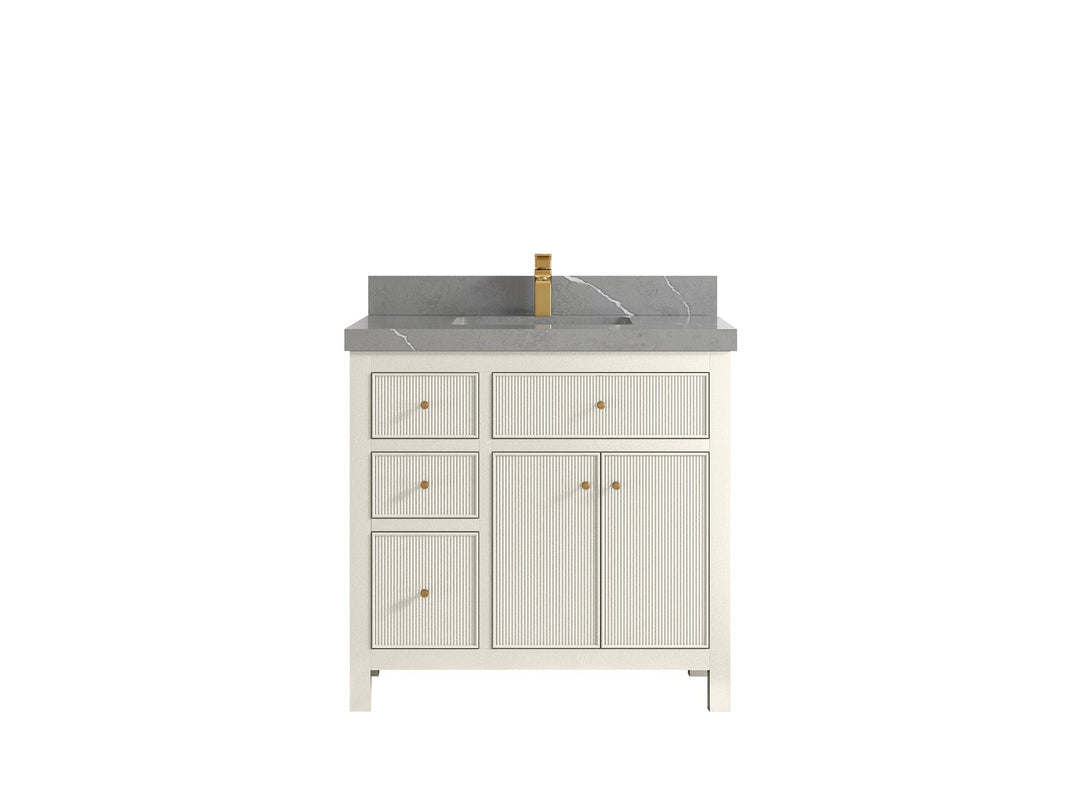 Sonoma 36 in. W x 22 in. D with Center Sink Bathroom Vanity | 
              
                Alabaster
                
                  
             - SON_ALB_CA_GL_36CR - photo №31