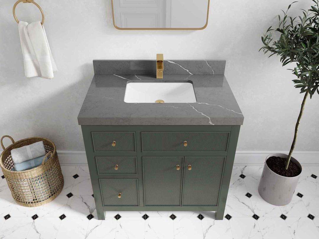 Sonoma 36 in. W x 22 in. D with Center Sink Bathroom Vanity | 
              
                Evergreen
                
                  
             - SON_EGN_CA_GL_36CR - photo №37