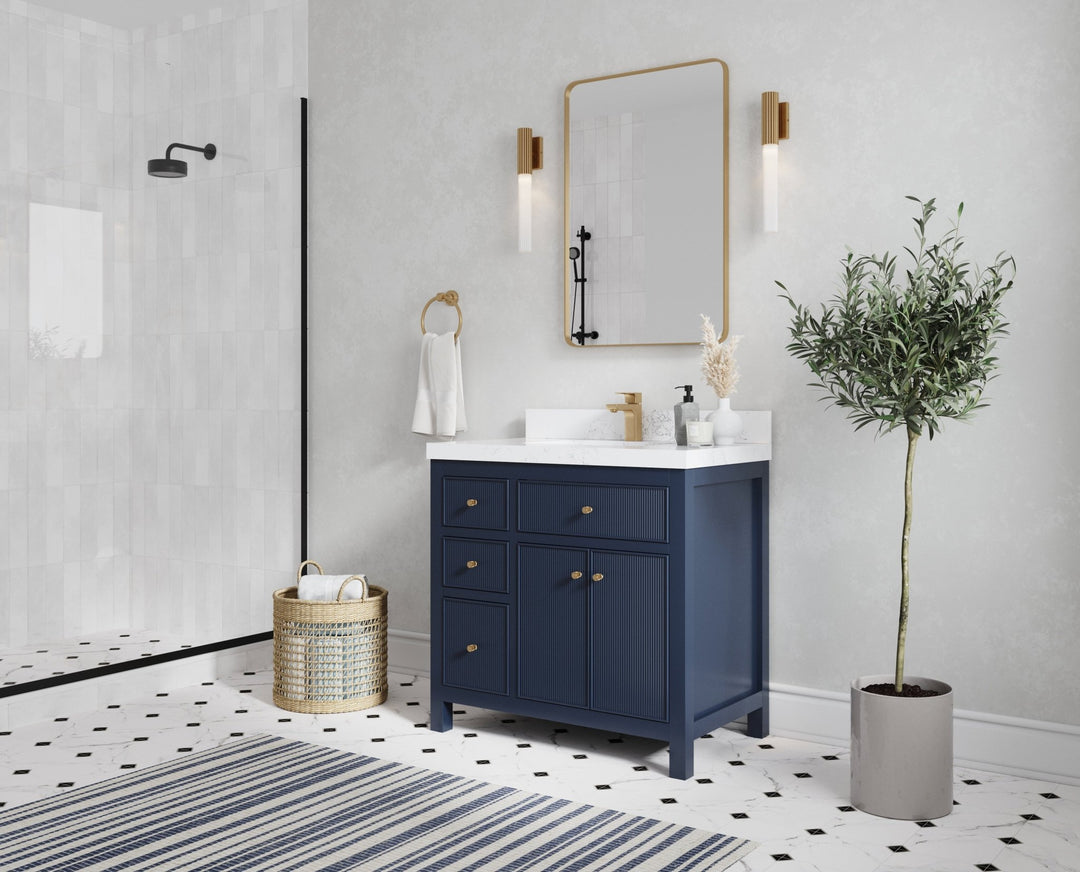 Sonoma 36 in. W x 22 in. D with Center Sink Bathroom Vanity | 
              
                Hale Navy Blue
                
                  
             - SON_HLN_CA_GL_36CR - photo №2