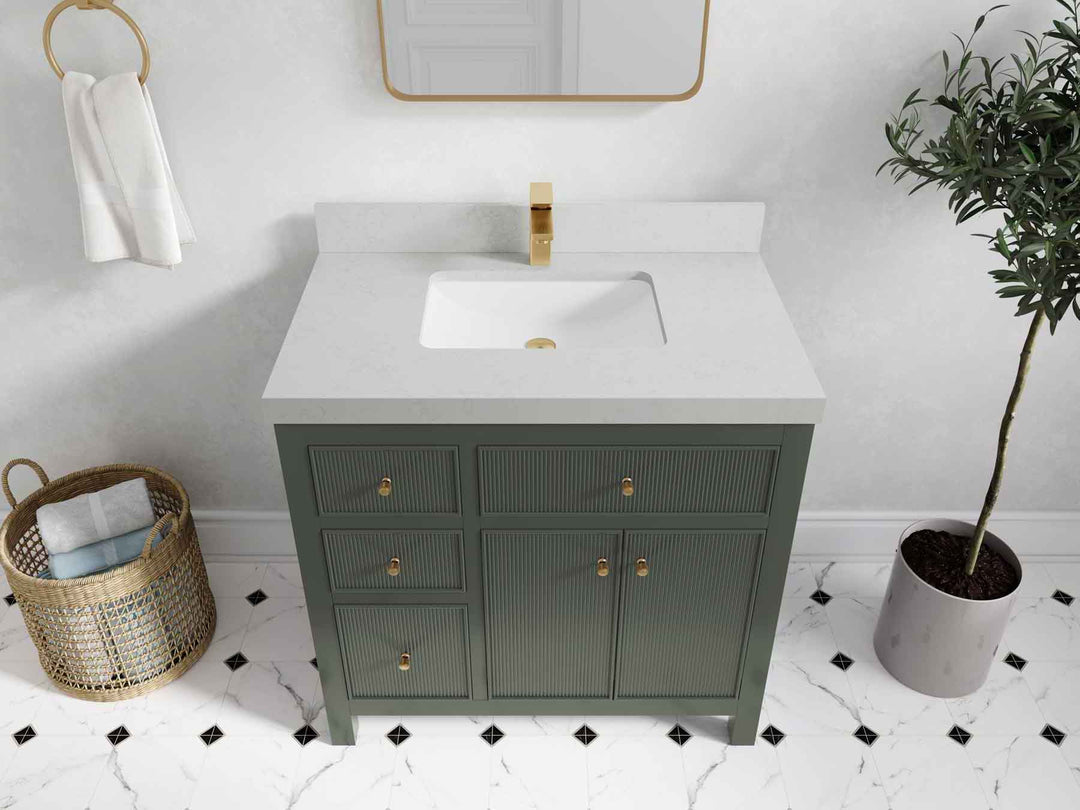 Sonoma 36 in. W x 22 in. D with Center Sink Bathroom Vanity | 
              
                Evergreen
                
                  
             - SON_EGN_CA_GL_36CR - photo №25
