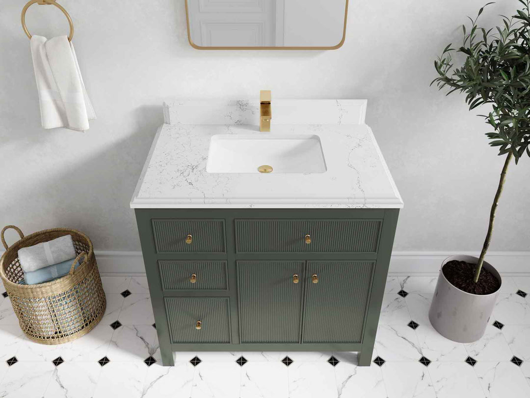 Sonoma 36 in. W x 22 in. D with Center Sink Bathroom Vanity | 
              
                Evergreen
                
                  
             - SON_EGN_CA_GL_36CR - photo №29